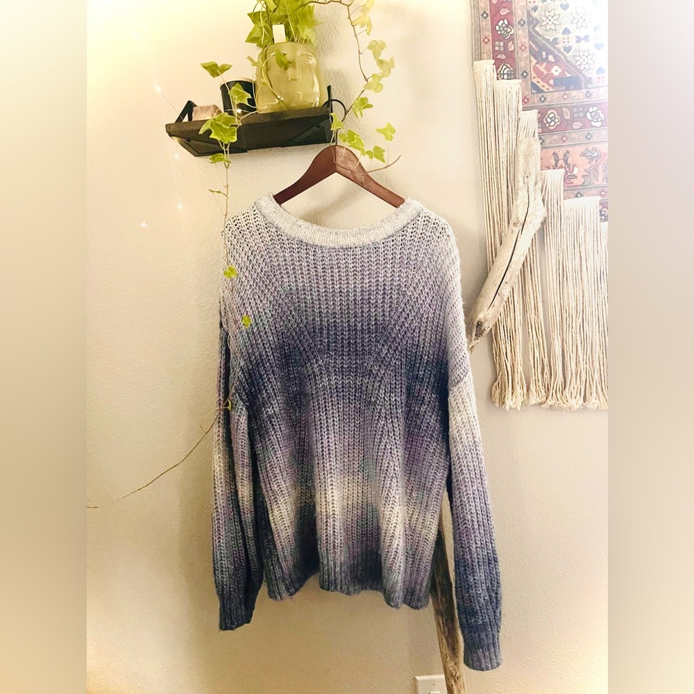 A New Day-Purple Ombré Style Knitted Sweater Size: XXL